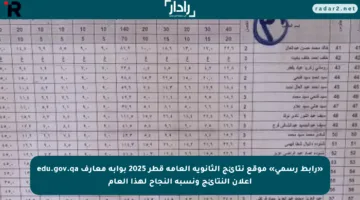 «رابط رسمي» موقع نتائج الثانوية العامة قطر 2025 بوابة معارف edu.gov.qa إعلان النتائج ونسبة النجاح لهذا العام